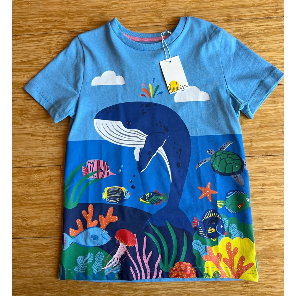 Mini Boden Sea Life Shirt Size 6-7
